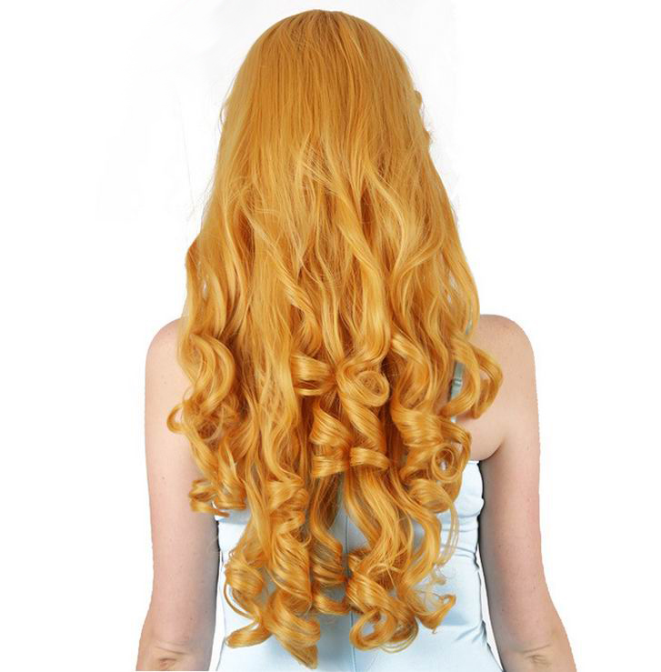H045 High quality light golden long hair wig